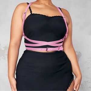 New! Plus Size Bubble Gum Pink Harness